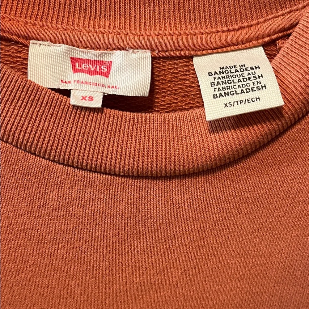 Levi's Rust Crewneck cropped Sweatshirt (BIN1) - Picture 3 of 4
